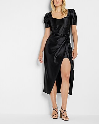 express satin wrap dress