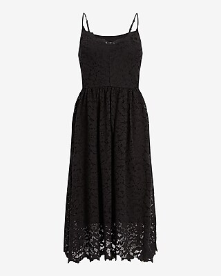 Lace V-Neck Midi Dress