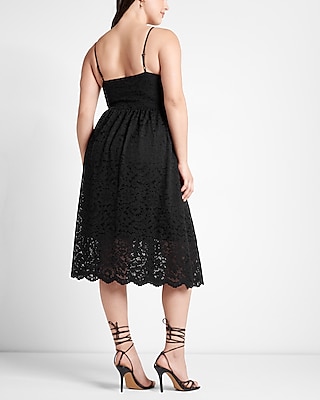 Lace V-Neck Midi Dress