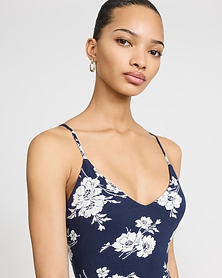 Floral V-Neck Sleeveless Open Smocked Back Maxi Dress