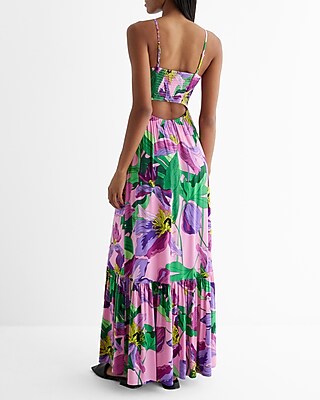 knee length dresses for ladies Just Feels Right Off White Floral Maxi Dress, Large - The Mint Julep Boutique main image 1