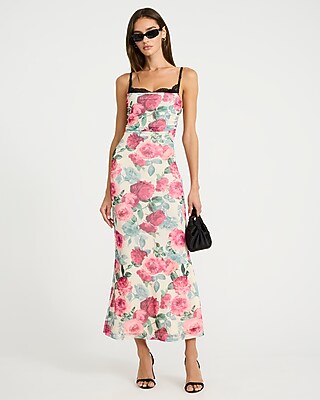 Peekaboo Lace Floral Mesh Maxi Sheath Dress - thumbnail 5