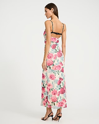 Peekaboo Lace Floral Mesh Maxi Sheath Dress - thumbnail 6