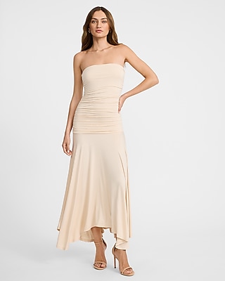 Jersey Floral Sleeveless Sweetheart Midi Dress