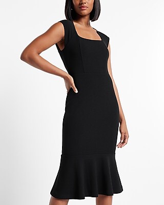 open lace back dress Miss Circle Women Jaslene Mahogany Ruched Peplum Plunge Halter Midi Dress