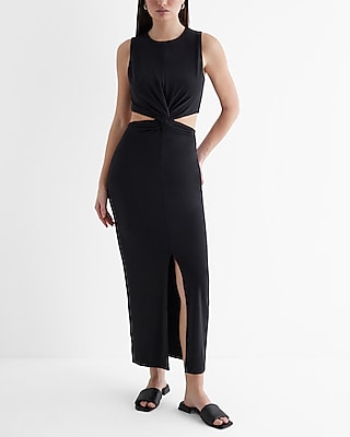 knee length dresses for ladies Zaloma Cut Out Maxi Dress Black main image 0