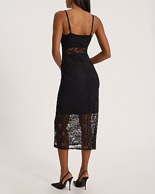 Lace V-Neck Sleeveless Midi Sheath Dress - image 3