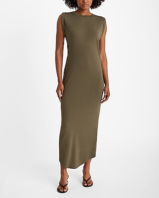 Crew Neck Sleeveless T-shirt Maxi Dress