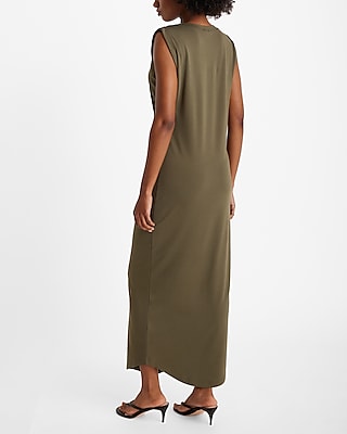 Crew Neck Sleeveless T-shirt Maxi Dress | Express