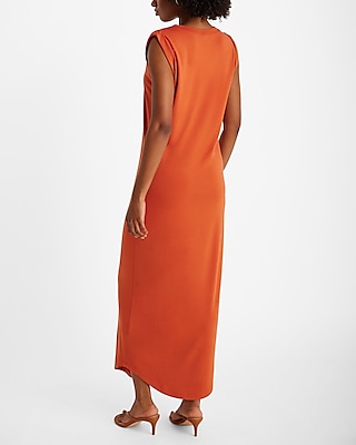Crew Neck Sleeveless T-Shirt Maxi Dress