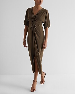 V-Neck Twist Front Maxi Dress - thumbnail 7