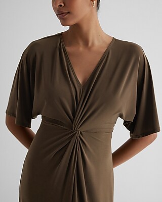 V-Neck Twist Front Maxi Dress - thumbnail 8