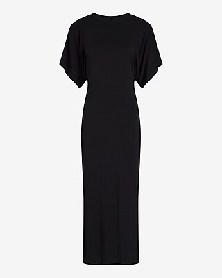 Crew Neck Short Sleeve Midi T-Shirt Dress - image 4