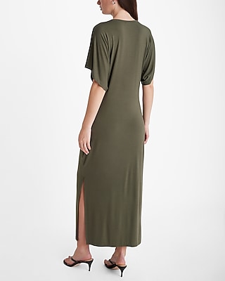 Crew Neck Short Sleeve Midi T-Shirt Dress