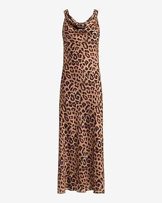 knee length dresses for ladies Leopard Print Maxi Slip Dress – Selene Dress