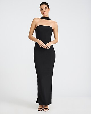 Strapless Choker Maxi Sheath Dress - image 4