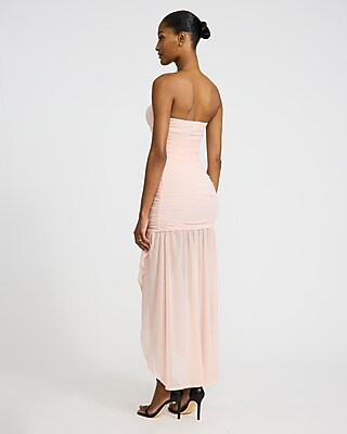 Mesh Strapless Ruched Maxi Dress - image 2
