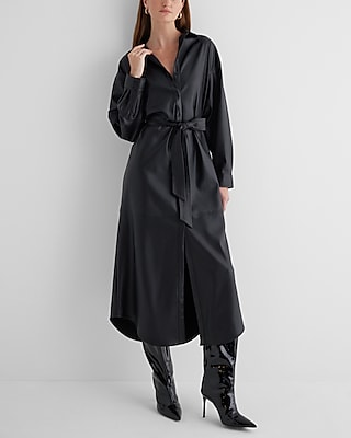 shiny black leather dress Sexy Little Black Leather Dress from Jackie Robbins Leather Waves –  leatherwaves main image 0
