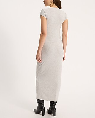 S oneshoulder shirt knit dress グレー THEREDTHREAD / ザレッドスレッド】S oneshoulder shirt knit dress