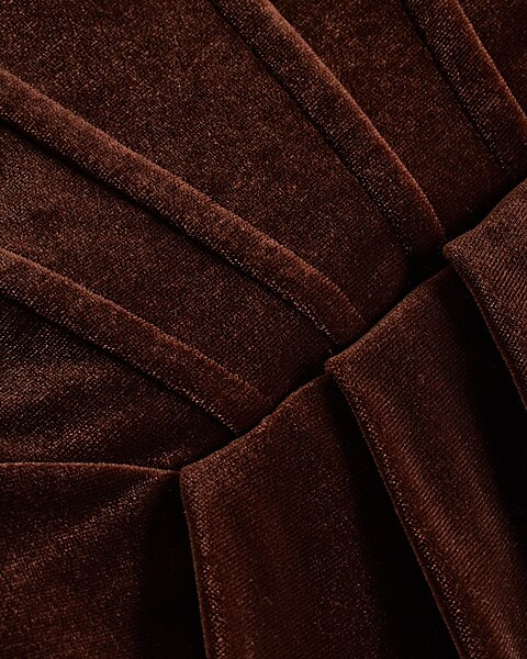 Ladies Velvet Fabric Suspender Shapewear Dark Coffee Color 9