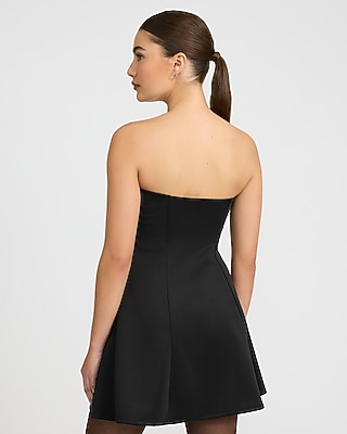 Scuba Strapless Mini Fit and Flare Dress - image 2