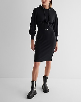 Long Sleeve Midi Hoodie Dress | Express