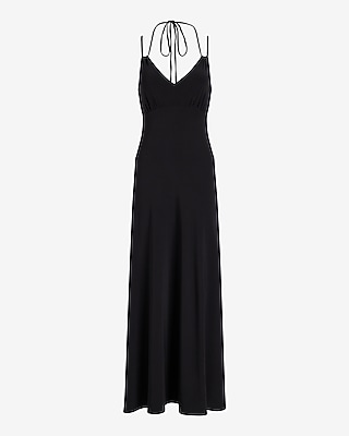 V-Neck Halter Double Strap Sleeveless Maxi Dress - image 4