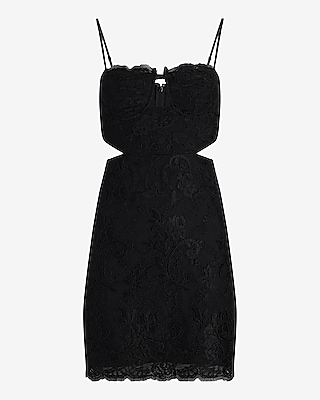 Lace Bustier Sleeveless Cutout Mini Sheath Dress