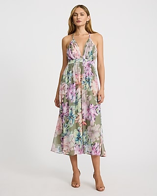 floral chiffon tank dress Wrfwul Womens Sleeveless V Neck Chiffon Maxi Dress Tulip Floral Print Flowy Long Gown Elegant Evening Party Tank Sundresses, Women's, Size: Medium,