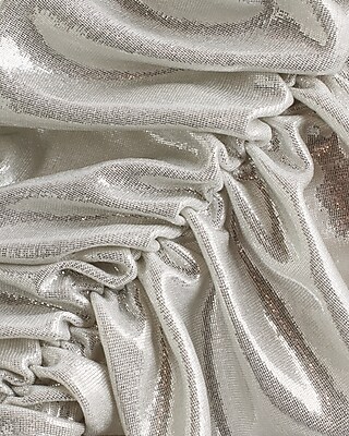 Metallic Ruched Side Slit Midi Dress - image 5