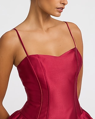 Harlow Satin Drop Waist Midi Dress with Pockets
