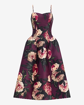 Harlow Satin Drop Waist Midi Dress with Pockets
