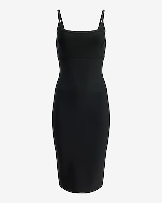 Square Neck Sleeveless Midi Bandage Dress