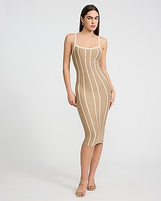 bodycon corset midi dress Orange Corset Midi Dress | Bodycon Bustier Slip Dress with Lace-Up Back for  Summer Vacation & Date Night main image 0