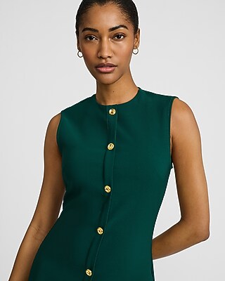 Sleeveless Button Front Maxi Sheath Dress - image 2
