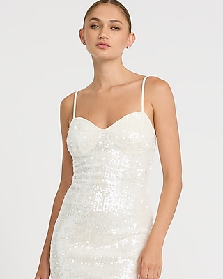 Sequin Sweetheart Sleeveless Maxi Sheath Dress