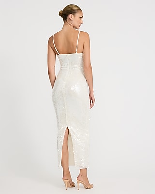 Sequin Sweetheart Sleeveless Maxi Sheath Dress