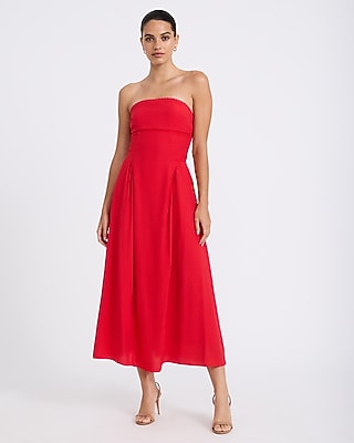 express red strapless dress See You There Red Mixed Media Strapless Mini Dress - Size S - Bodycon Corset Style
