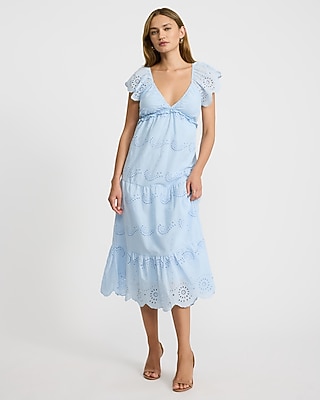 formal dress lace Deep V-Neck A-line Short Embroidered Lace Dress main image 0
