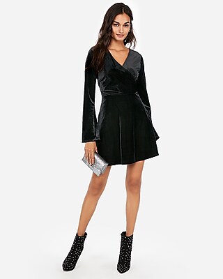 express surplice fit and flare dress