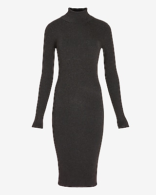 Ribbed Turtleneck Midi Sweater Dress