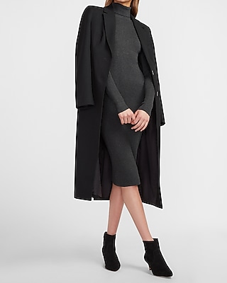 Ribbed Turtleneck Midi Sweater Dress