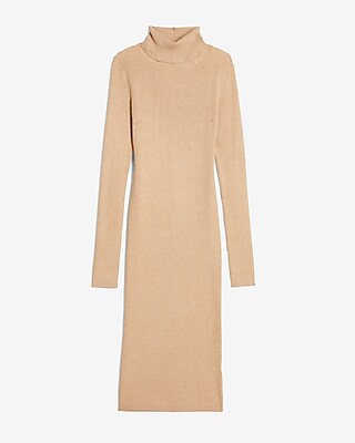 turtleneck midi sweater dress