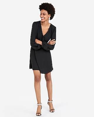 express surplice fit and flare dress