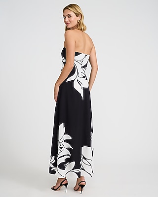 Floral Strapless Maxi Sheath Dress