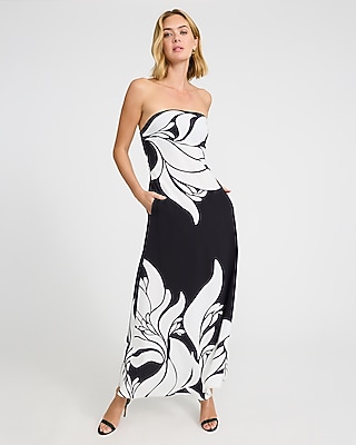 Floral Strapless Maxi Sheath Dress
