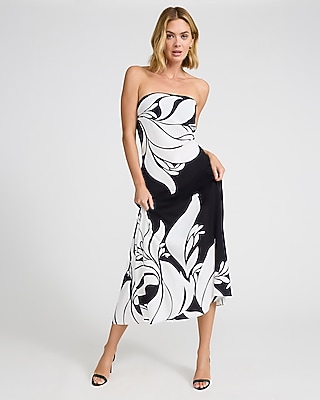Floral Strapless Maxi Sheath Dress