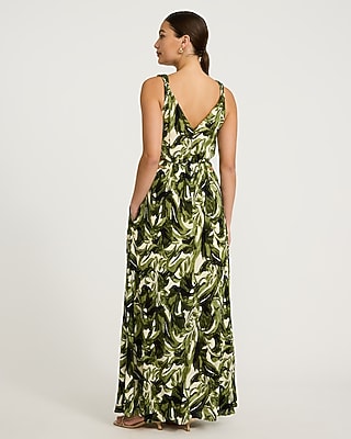 Textured Printed V-Neck Cutout Maxi Dress with Pockets - image 3