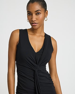 black twist front midi dress Buy Black Textured Satin Short Sleeve Twist Front Midi Dress from Next USA