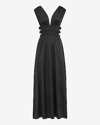 white christmas dresses Black Cutout Maxi Dress main image 1